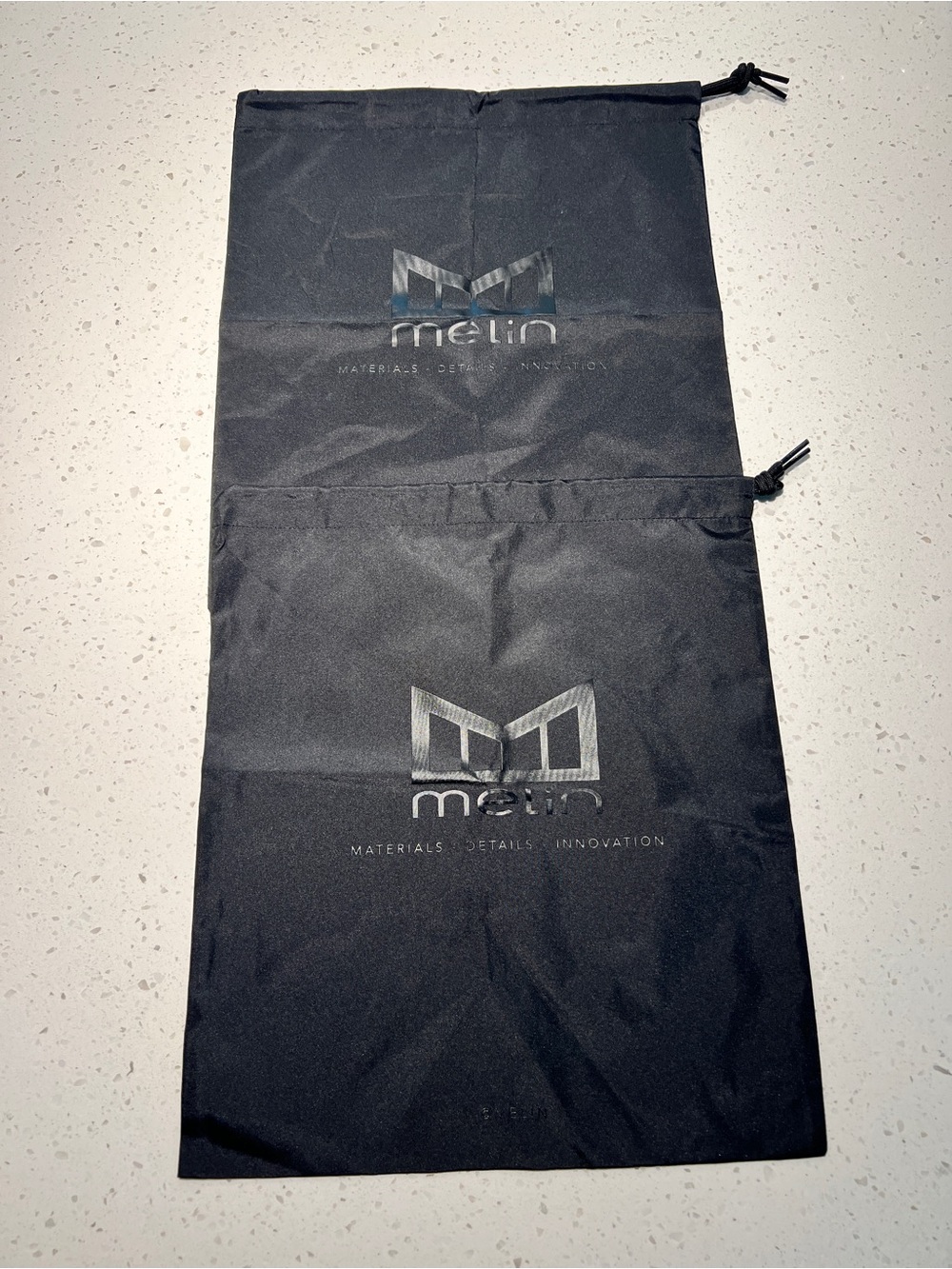 (2) Melin Black Drawstring Dust Bag for Hats